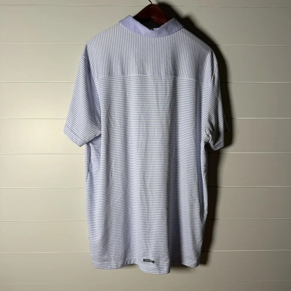 Adidas Heat.RDY Golf Polo Shirt Men’s XXL Light Purple & White Stripe